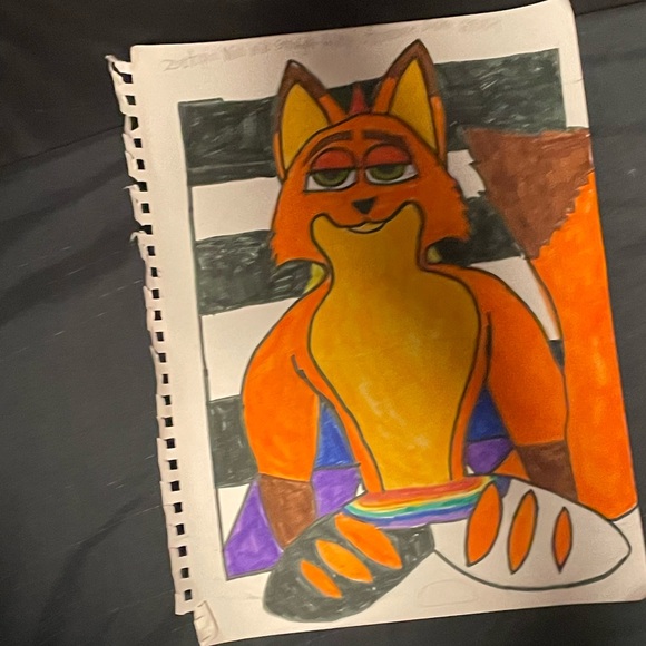 Vibrant Orange Fox Art Illustration - Picture 9 of 10